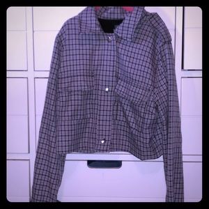 Purple and black cropped jacket size XS